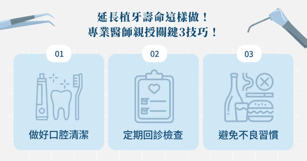 植牙可以撐多久?延長植牙壽命你可以這樣做! 2 延長植牙壽命這樣做!專業醫師親授關鍵 3 技巧!